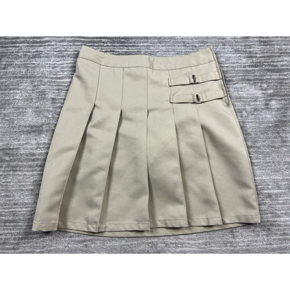 French Toast Skorts Skirt Womens 4 Beige Polyester Mini Pleated Front